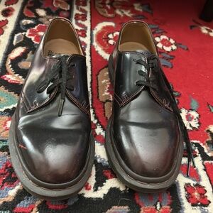 Dr marten black cherry leather loafer